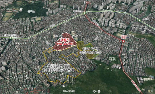 상도동 244일대 신속통합기획 대상지. 서울시 제공.